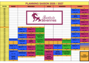 Planning des cours 2026/27