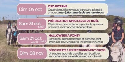 Programme des activités – Automne 2026