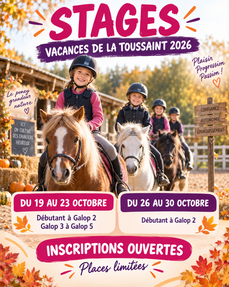 Stages des vacances de la Toussaint 2026 aux Écuries de Sevennes