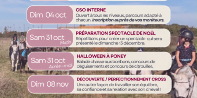 Programme des activités – Automne 2026